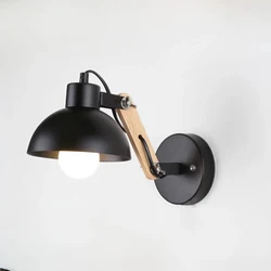 LED Wall Lamp Nordic Bedside Bedside Iron Wood Wall Lights Practical Adjustable Reading Study Lighting New Home Decors Sconces