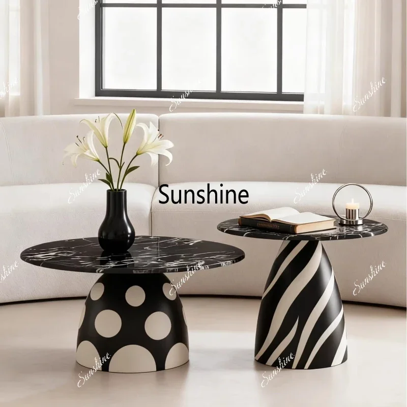 

Light luxury simple modern side table living room sofa coffee table high-end small round tableTJ