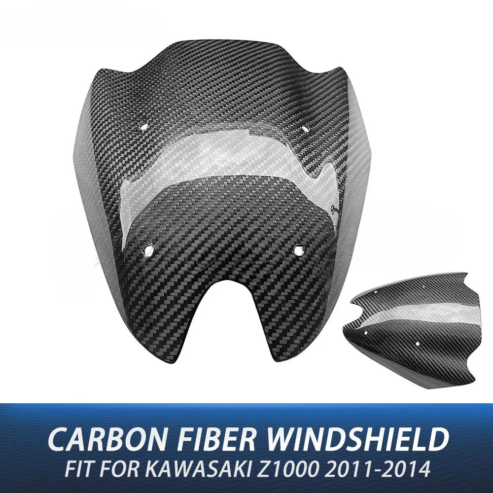 

Motorcycle Carbon Fiber Windshield Fit for Kawasaki Z1000 2011 2012 2013 2014 Windscreen Wind Screen Shield Deflector Cover