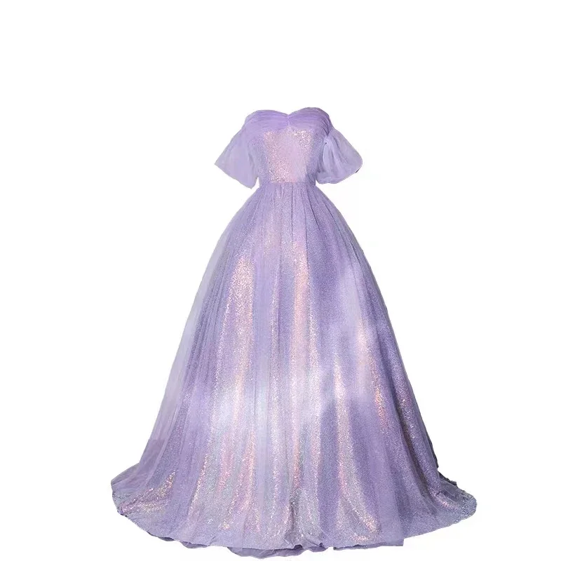 Customized Prom Dresses 2024 Light Purple Sequin Ball Gown Vestidos De Gala Fashion Women Formal Party Evening Gowns