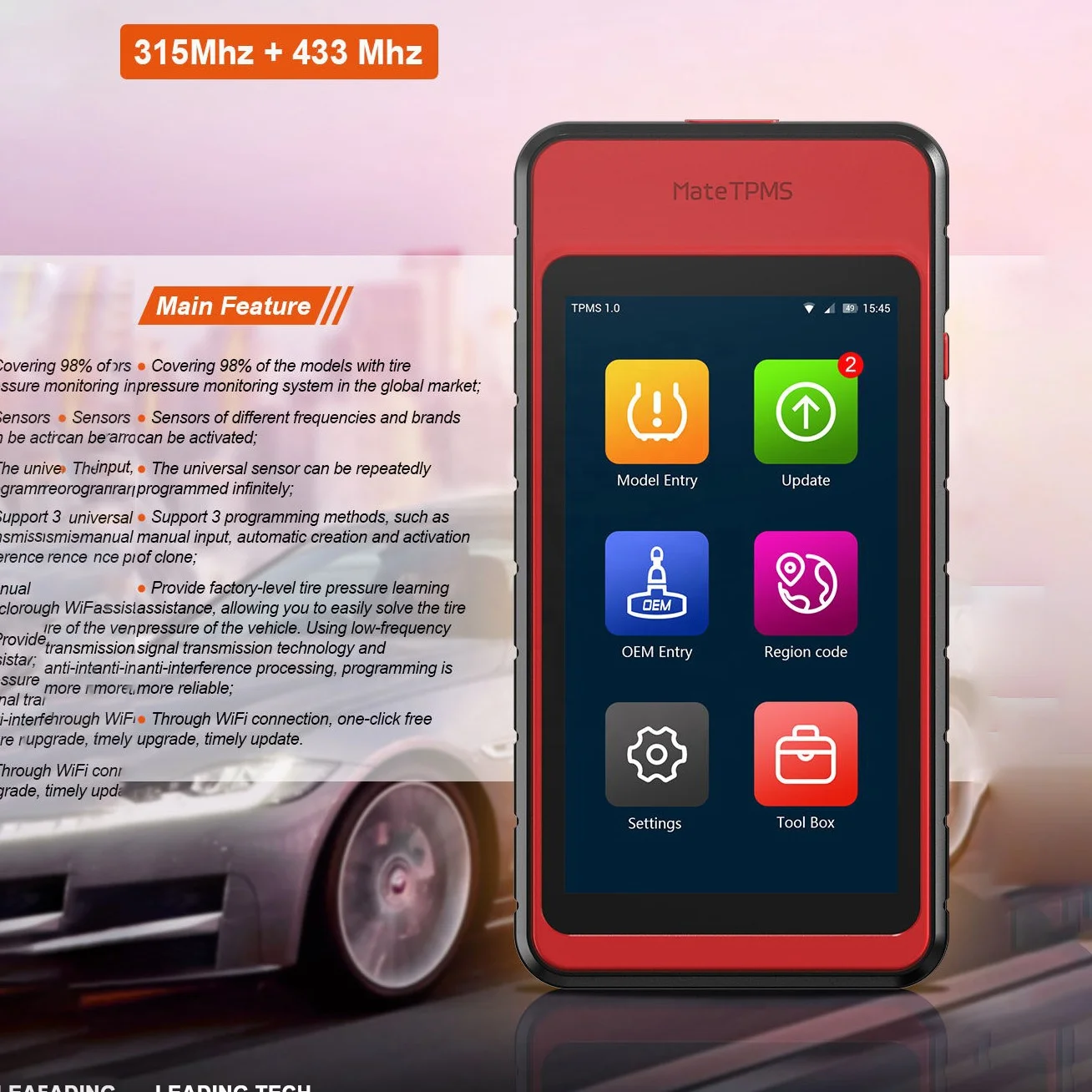 Porcsi TPMS Programming Tool TPMS Relearn Reset Tool Sensor Activation Program Universal TPMS Sensor