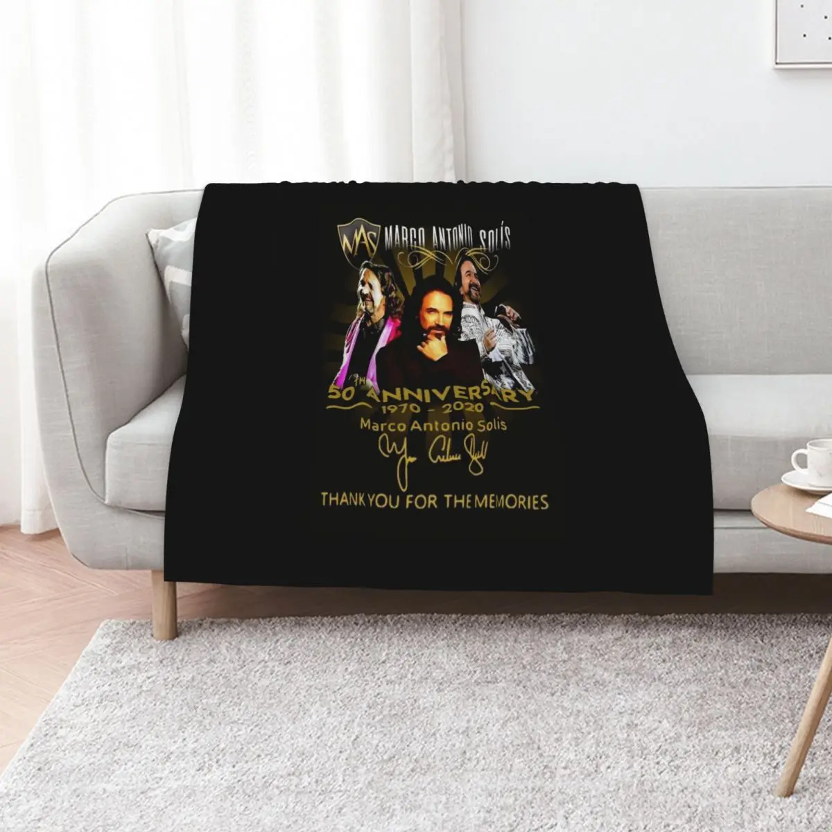 Marco Antonio Solis 50th Anniversary 1970 2020 Thank You for The Memories Throw Blanket Baby Quilt Bed linens Blankets