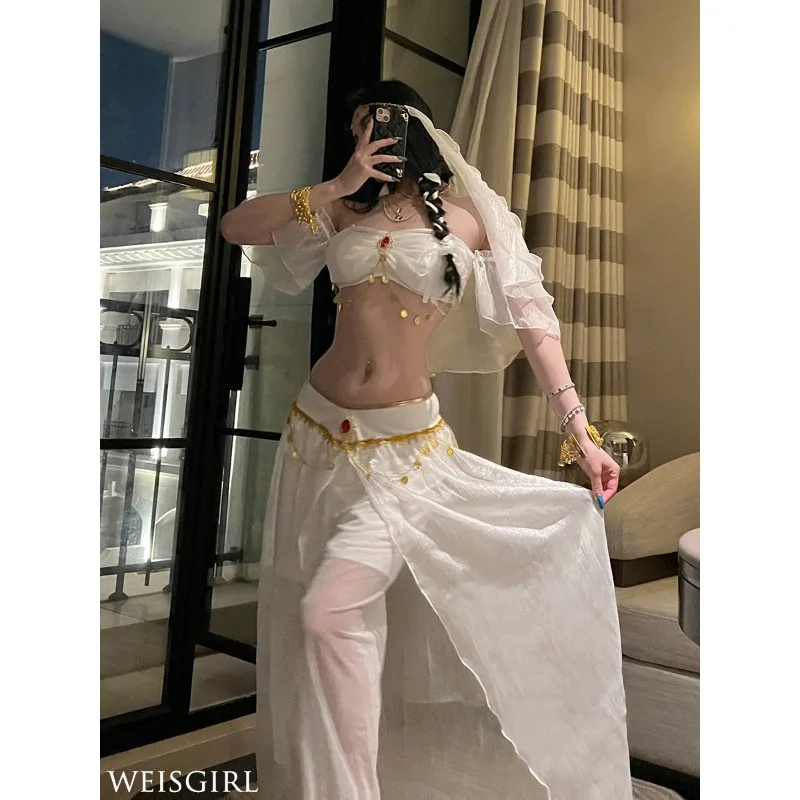 Sexy buikdanskostuum Indiase buikdans Spaanse danskostuum Geavanceerde Aladdin godin prestatiekostuum