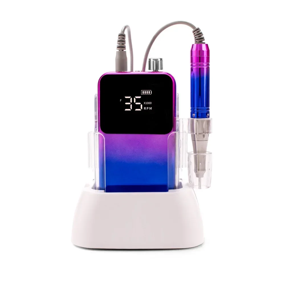 

ZXX OEM/ODM Professional 35000rpm Rechargeable Cordless Electric Coreless Nail Drill Machine with Charging Base Nail Drill