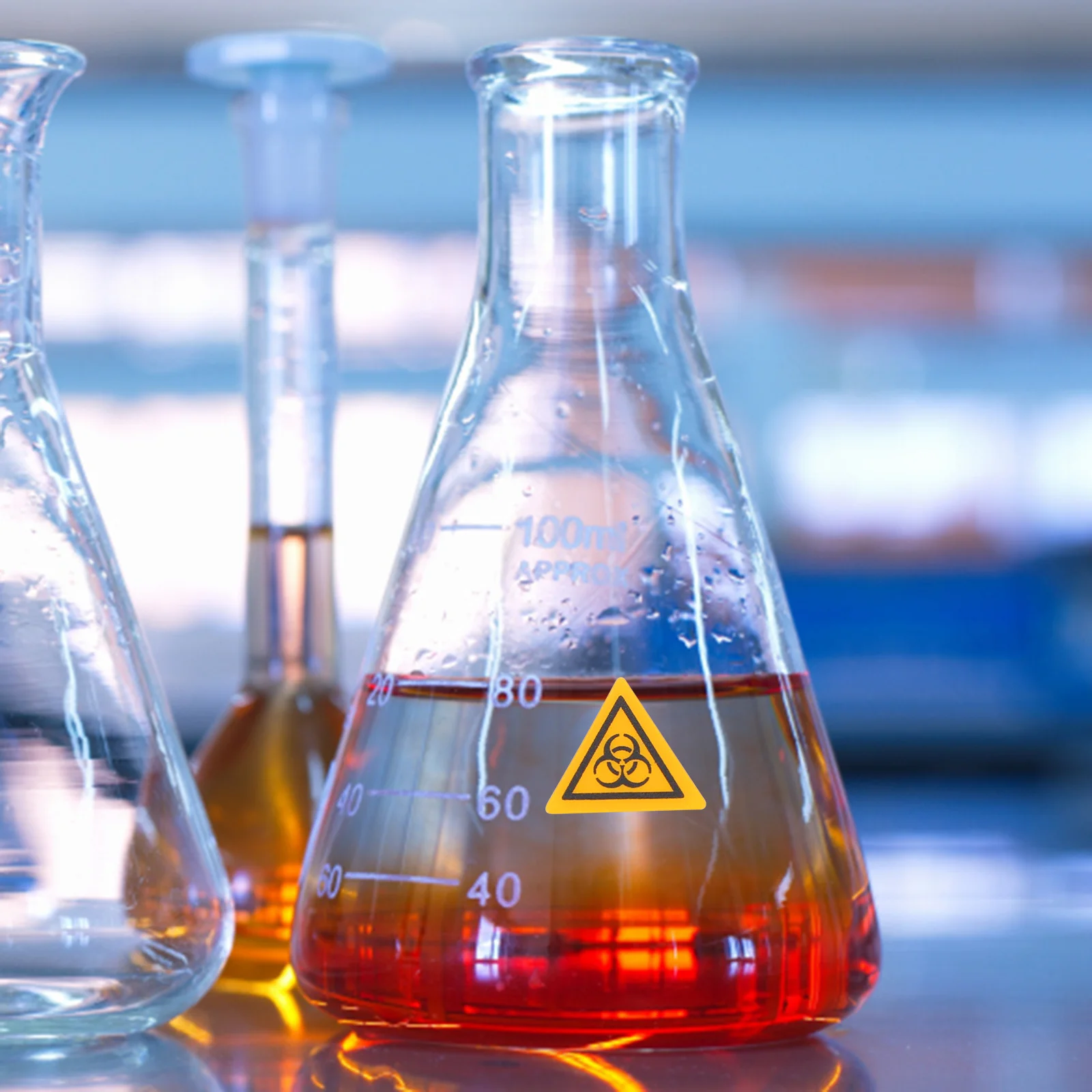 10Pcs Infection Caution Label Warning Sticker Laboratory Safety Sign Decals for Labs Caution Sign Sticker