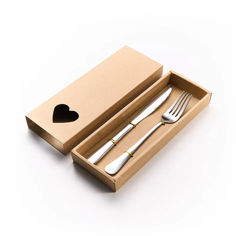 

Stainless steel knife and fork western-style knife and fork portable gift box thickened knife and fork two-piece set