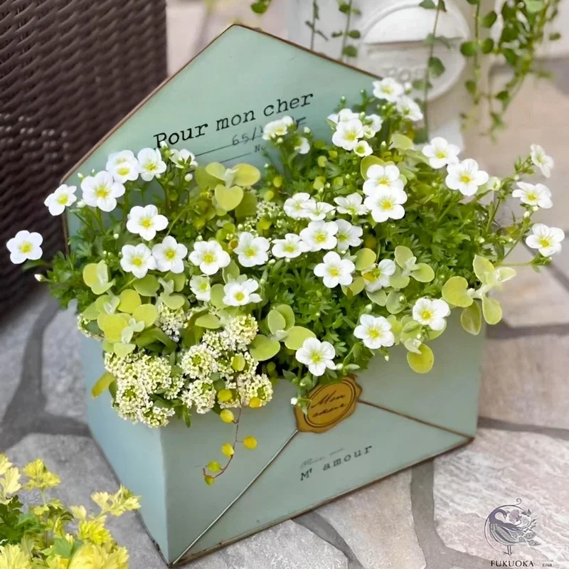 Wall hanging flower pot wrought iron outdoor window sill succulent flower pot balcony iron hanging flower device