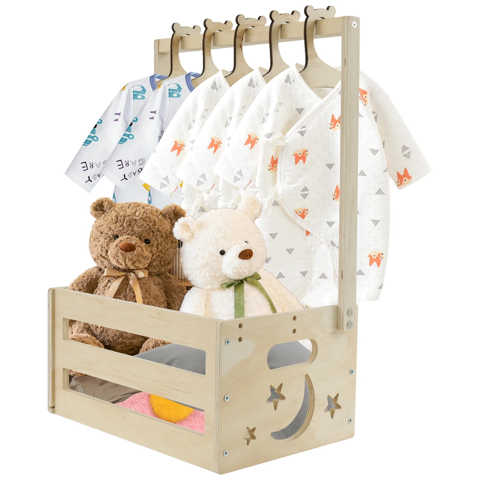 Baby Shower Storage Basket Wood Children Toy Clothing Storage Baskets Laundry Basket Sundries Home Organizer Storage Gift Basket