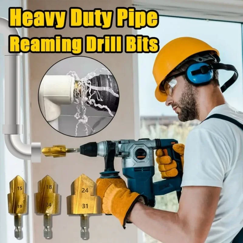 Heavy Duty Pipe Reaming Drill Bits Pipe Reamer Drill Bit Hot and Cold Water Pipe Reamer Repair and Replacement Water Pipe Tool