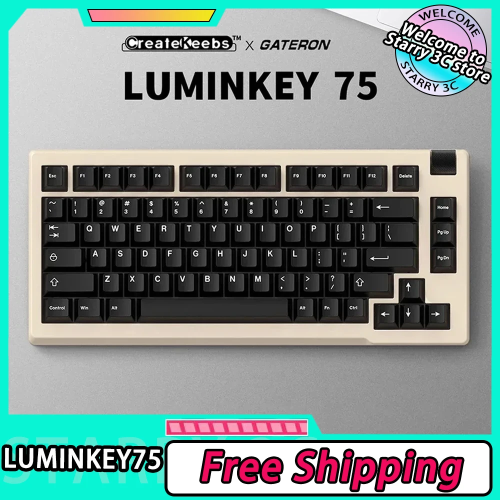 

Luminkey75 Mechanical Keyboard Three Mode Wireless Aluminum Kit Gaming Keyboard 81 Keys Hot Swap Gasket Pc Gamer Accessory Gifts