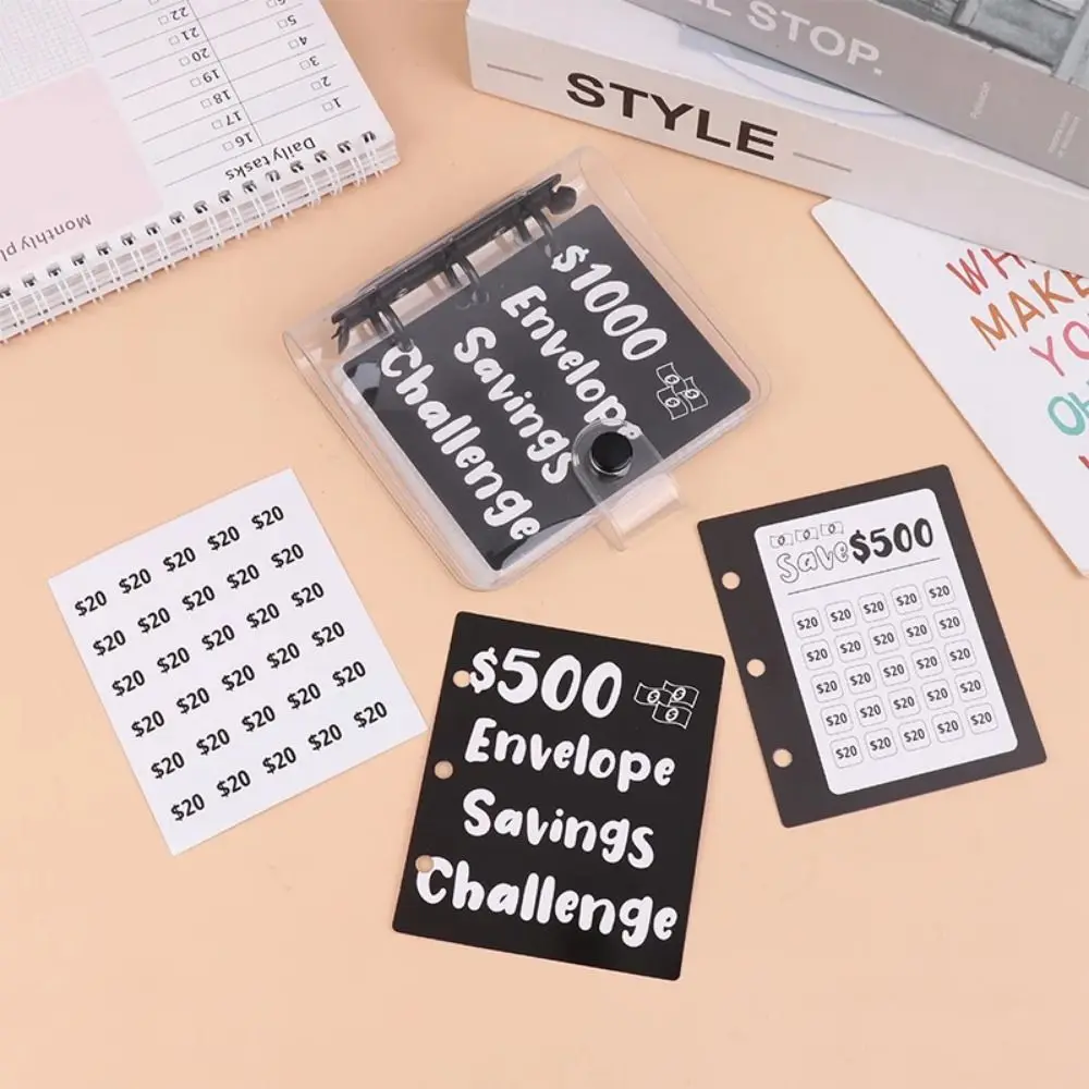 $150/300/500/1000 Mini Budget Binder Reusable Cash Envelopes Savings Challenges Book Waterproof PVC Envelope Savings Challenge