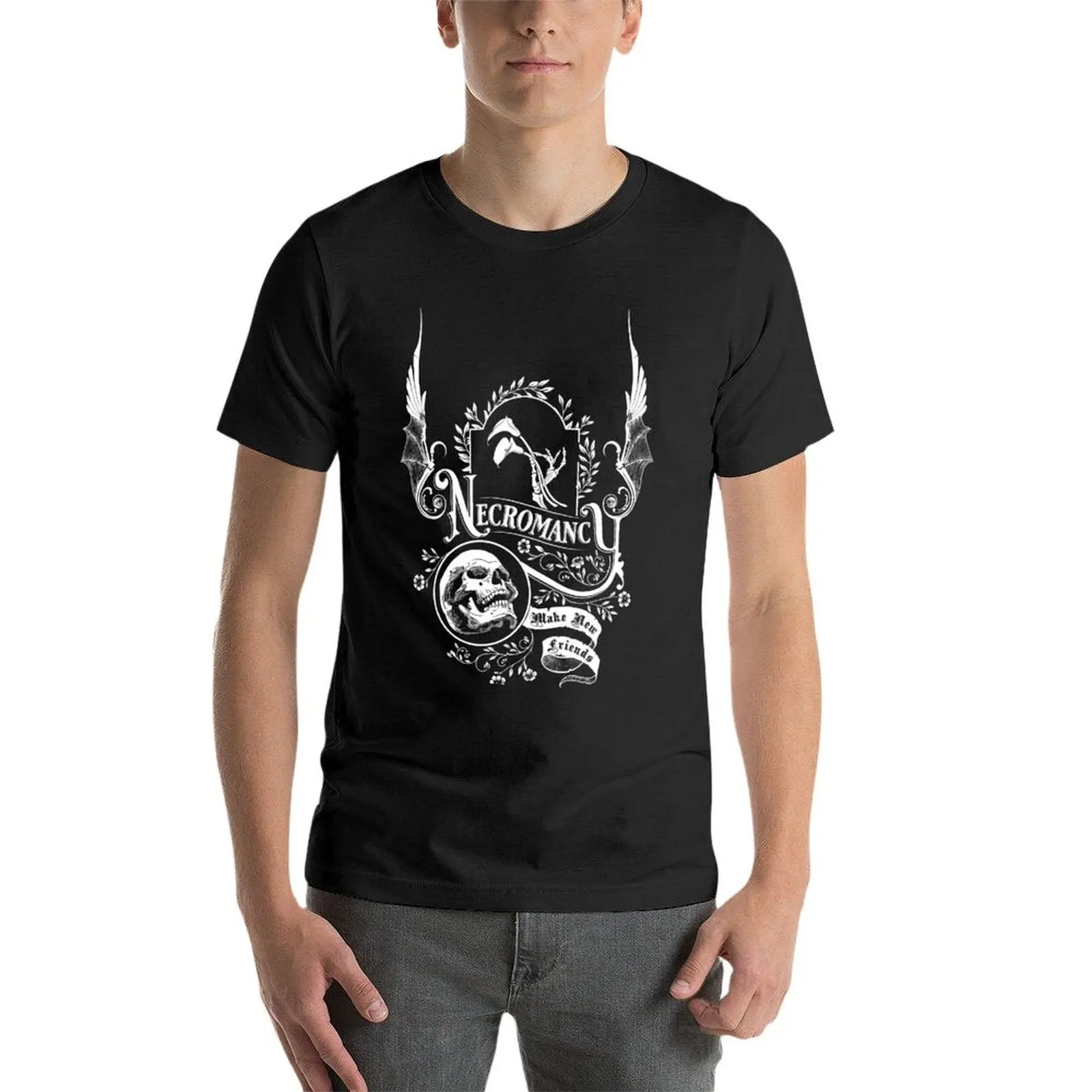 Necromancy Slogan T-Shirt customizeds kawaii clothes vintage T-shirt men image 4