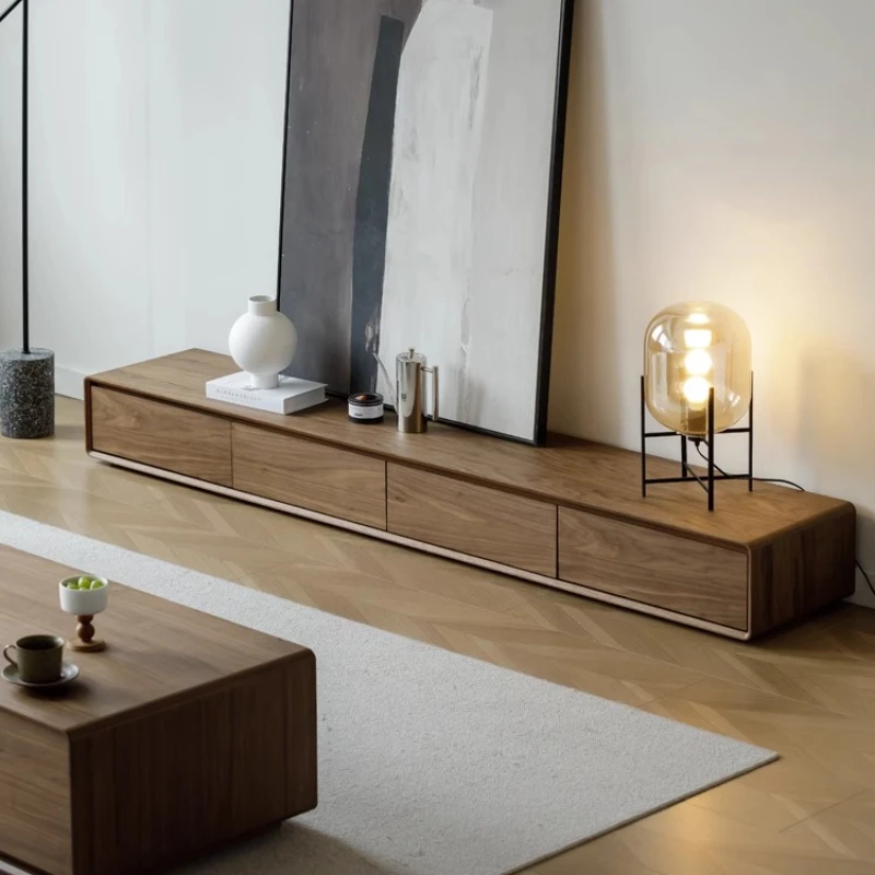 

Solid Wood Space Saving Floor Minimalism Entertainment Cupboard Tv Stand High-quality Design Salones Muebles House Furniture