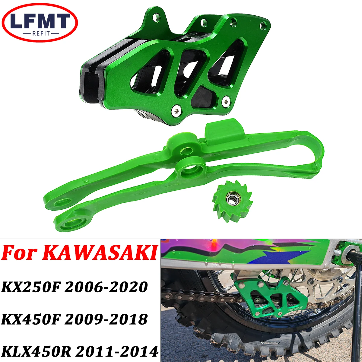 

Motorcycle Chain Guide Slider Guide Swingarm Roller For Kawasaki KX250F KX450F KLX450 KX-250F KX-450F KLX-450 KX 250F 450F 450
