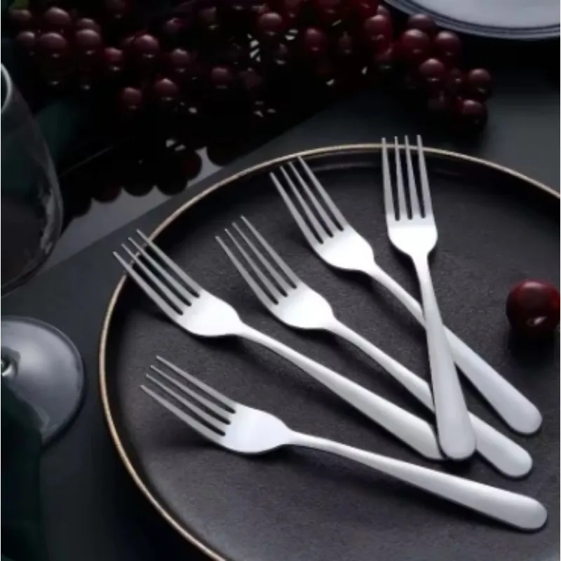 Juego de tenedores de acero inoxidable, vajilla gruesa de estilo occidental para carne, comedor, uso doméstico, cucharas duraderas, cuchillos y cubiertos
