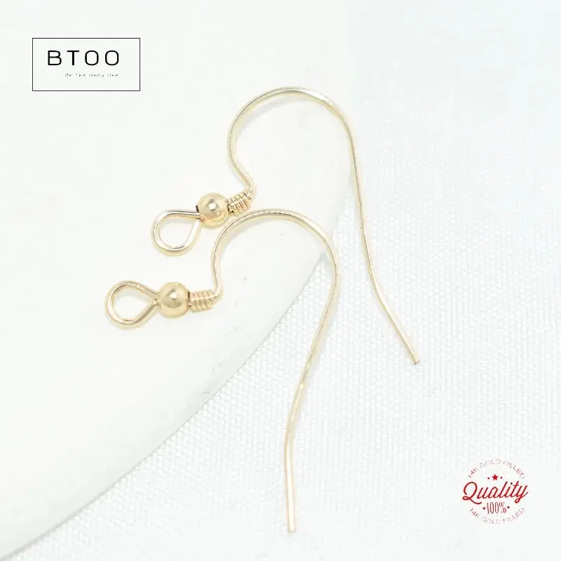 Wire with 2mm Bead 14K Gold Filled Ear for DIY Jewelry Making Handmade Earrings Accessories - view 5