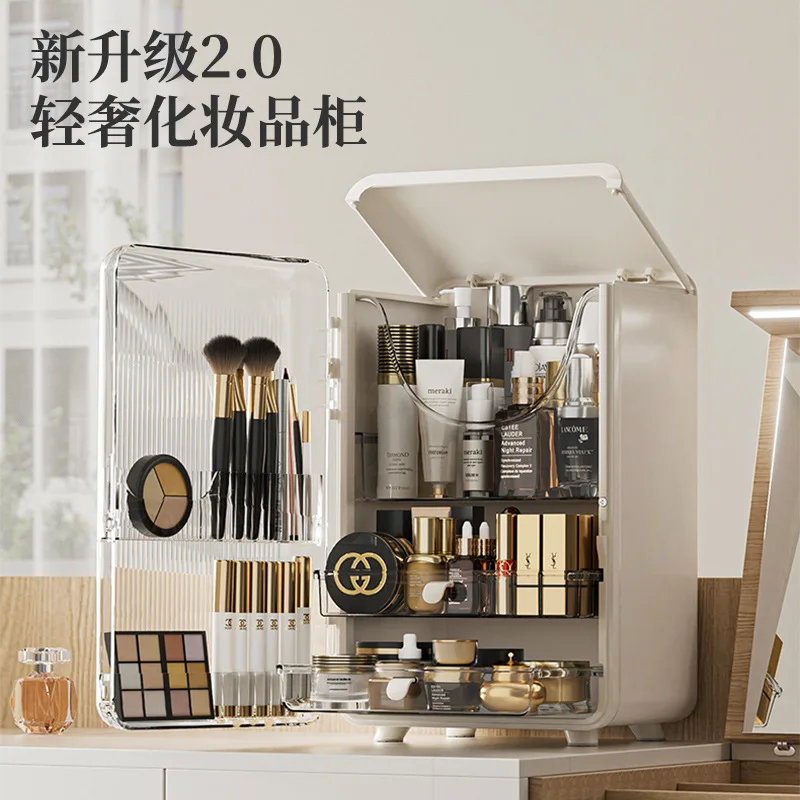 

Luxury and large-capacity skin care products storage cabinet Desktop lipstick box dresser dust-proof cosmetics storage box