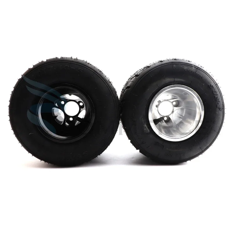 168 Go Kart Racing Rain Tires wheels DIY Karting Front 10x4.50-5 Rear 11x7.10-5 Road Vacuum Tyre With 5 inch Aluminium Alloy Hub