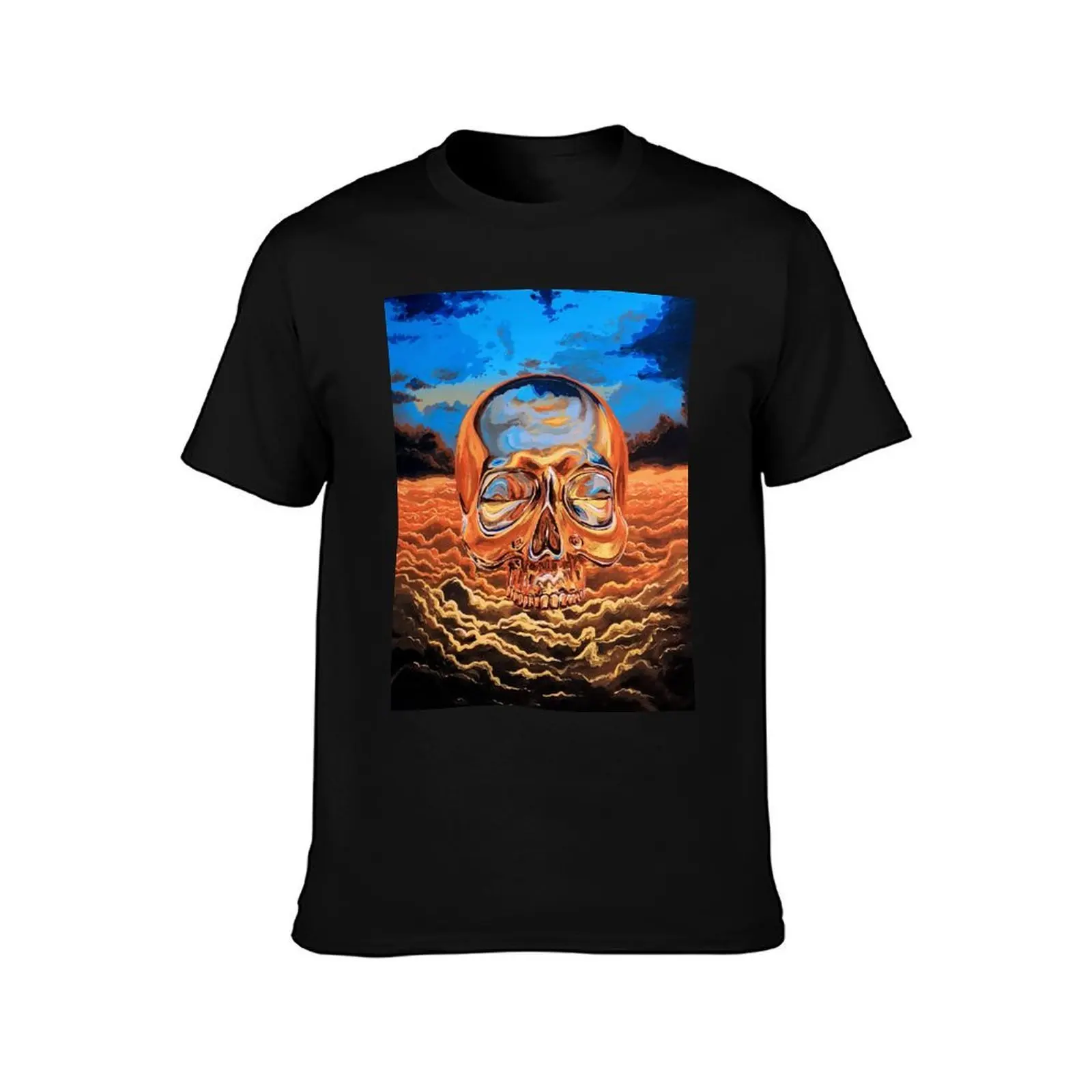 Clear Headed T-Shirt, Summer Casual Cotton Tee, Oversized Streetwear Tops, Vintage Graphic Print, Loose Fit Short Sleeve
