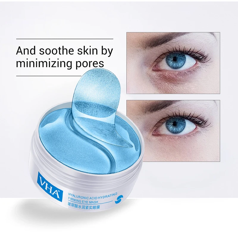 60pcs Hyaluronic Acid Eye Mask Wrinkle Remove Eyes Patches Firming Lifting Fade Fine Lines Hyaluronic Acid Moisturizing Smooth