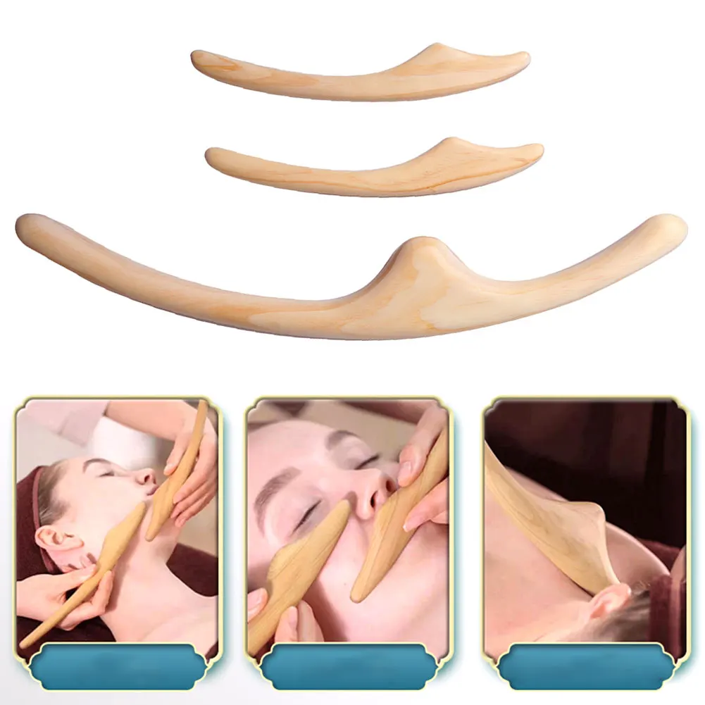 Cypress Wood Body Carving Face Carving Massage Relax Hand Feet Body Healthcare Massage Scraping Guasha Stick