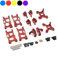 Wltoys 144001 144010 124007 124008 124017 124019 Metal Suspension Arms Steering Cup Hub Carriers Shock Tower Set Upgrade Parts