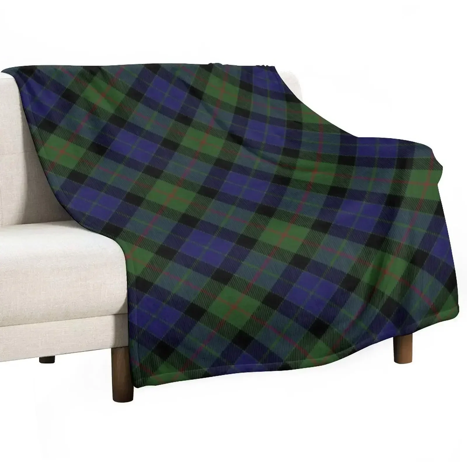 Gunn Clan Family Tartan Cross Pattern Throw Blanket Luxury Brand Plush Nap Sofa Heavy Beach Blankets