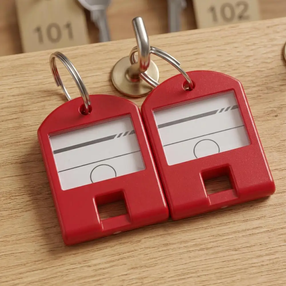Room Number Key 50pcs Plastic Key S with Replaceable Paper Inserts Transparent Window Key Labels for Hotel Room Luggage Office