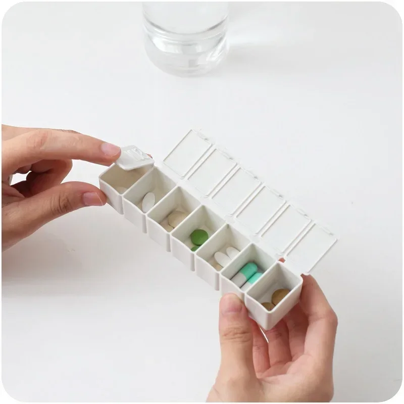 2Pcs/Set Travel Pill Box Holder Weekly Medicine Storage Organizer Container Drug Tablet Dispenser Independent Lattice Pill Case