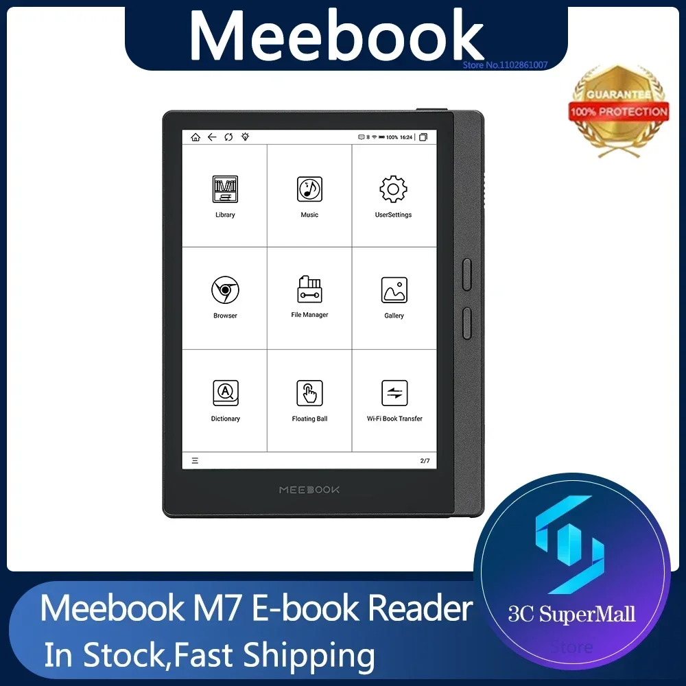 Original Meebook M7 E-Book Reader 6.8 Inches E-reader 300PPI HD E-ink Screen  Android 11 Open System 32GRAM and Phycial Button