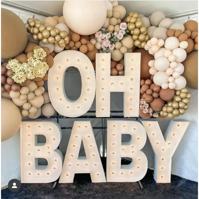 3D Metal Electronic Signs 4 Ft Oh Baby Led Letters 4ft Marquee Numbers Custom Metal Led Marquee Letters for Wedding Party Decor