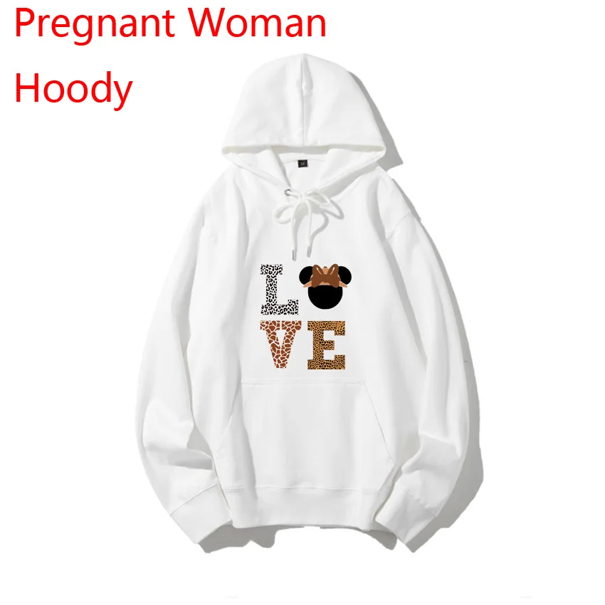 Leopard Pattern Love Print Pregnant Woman Hoodie Spring Autumn hoody for Pregnant Women Customized Print Add Your Design Idea