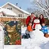 Merry Christmas Smiling Cat Garden Flag 12x18 Inch Double Sided Small Burlap Holiday Dark Blue Yard Flag for Outside Winter  jjp