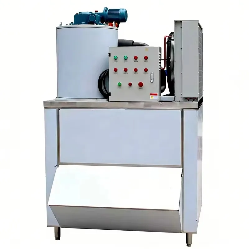 Flake Ice Machine Commercial Ice Flaker Stainless Steel Ice Maker for Restaurant Bar Seafood Cooling Storage Device