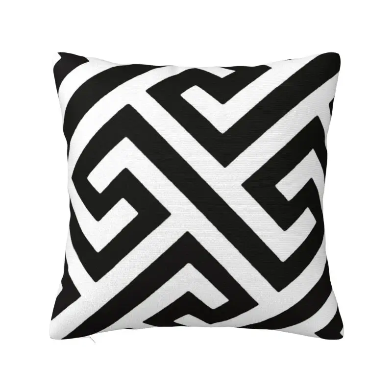 

Custom Geometric Black And White Maze Print Cushion Cover Monochrome Lines Square Floor Pillow Case for Pillowcase Decoration