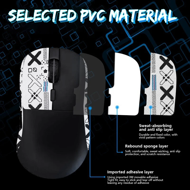 Anti-Slip Mouse Grip Tape Skate Sticker ForIncott GHERO Wireless Mouse Non Slip Suck Sweat Sticker Gamer Gaming Accessories