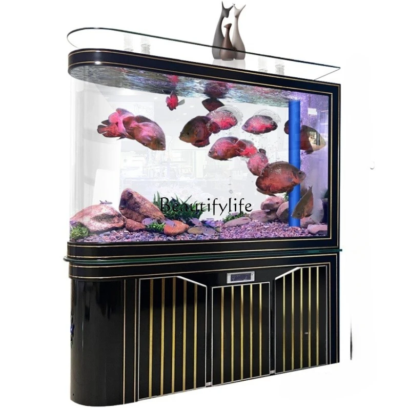 

Light luxury fish tank, large partition screen in the living room, intelligent water-free goldfish tank