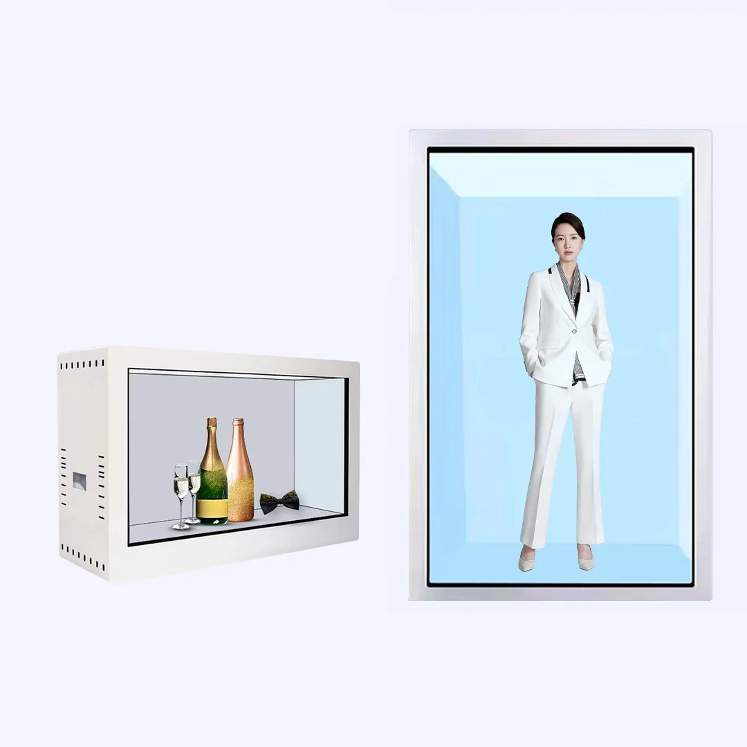 Android Display Cabinet 3D Digital Signage Transparent LCD Screen Supports OEM For Product Display And Advertising