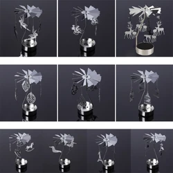 Rotating Tea Light Candle Holder Carousel Spinning Tealight Stand Candleholders for Romantic Wedding Party Home DropShipping