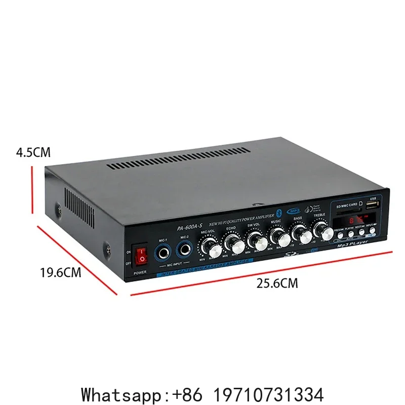 High Power Professional Hifi Bluetooth Amplifier 4.1 Channel Surround Sound FM USB Remote Control 800W Home Car Amplifier Stereo