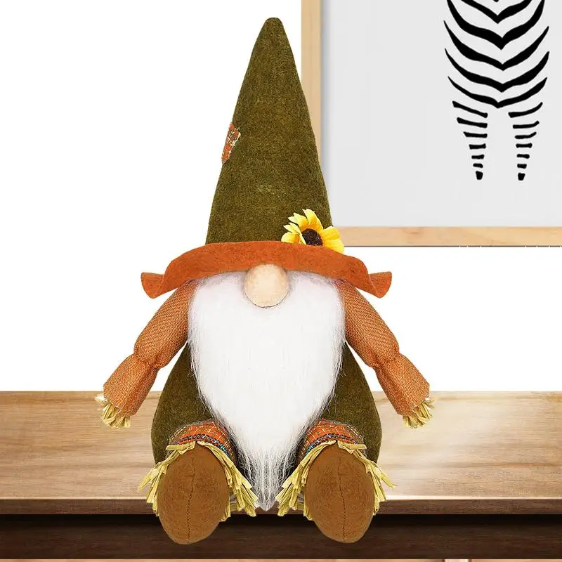 Şükran Gnome İskandinav Tomte güz ev dekorasyon hasat Plushie dolması peluş yüzsüz cüce el yapımı İsveççe Tomte