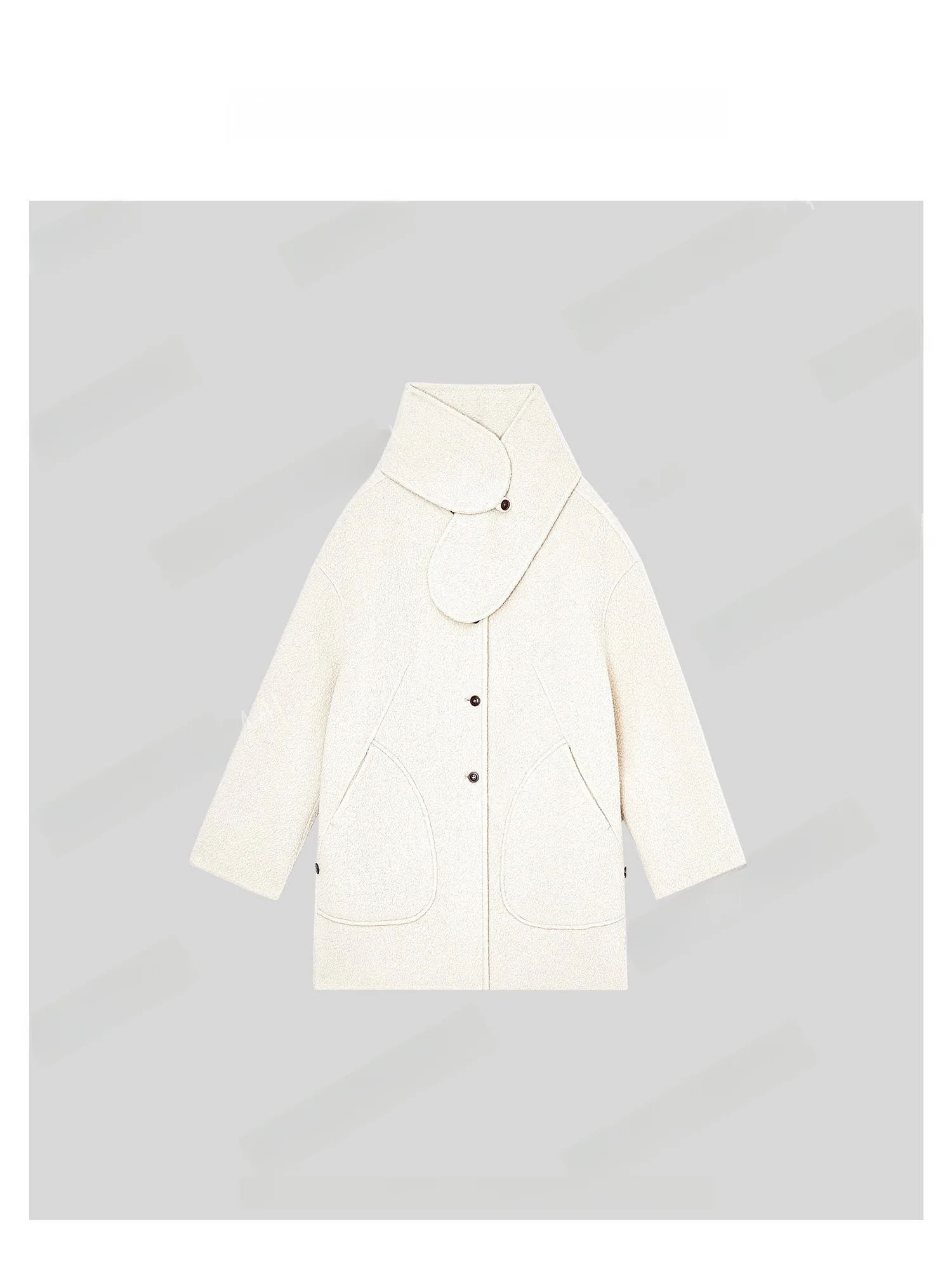 

Thermally Insulated Double-Sided Woolen Silk Scarf Ne Warmer Special Suzhou Ruan Camere Outerwear Coat for Women