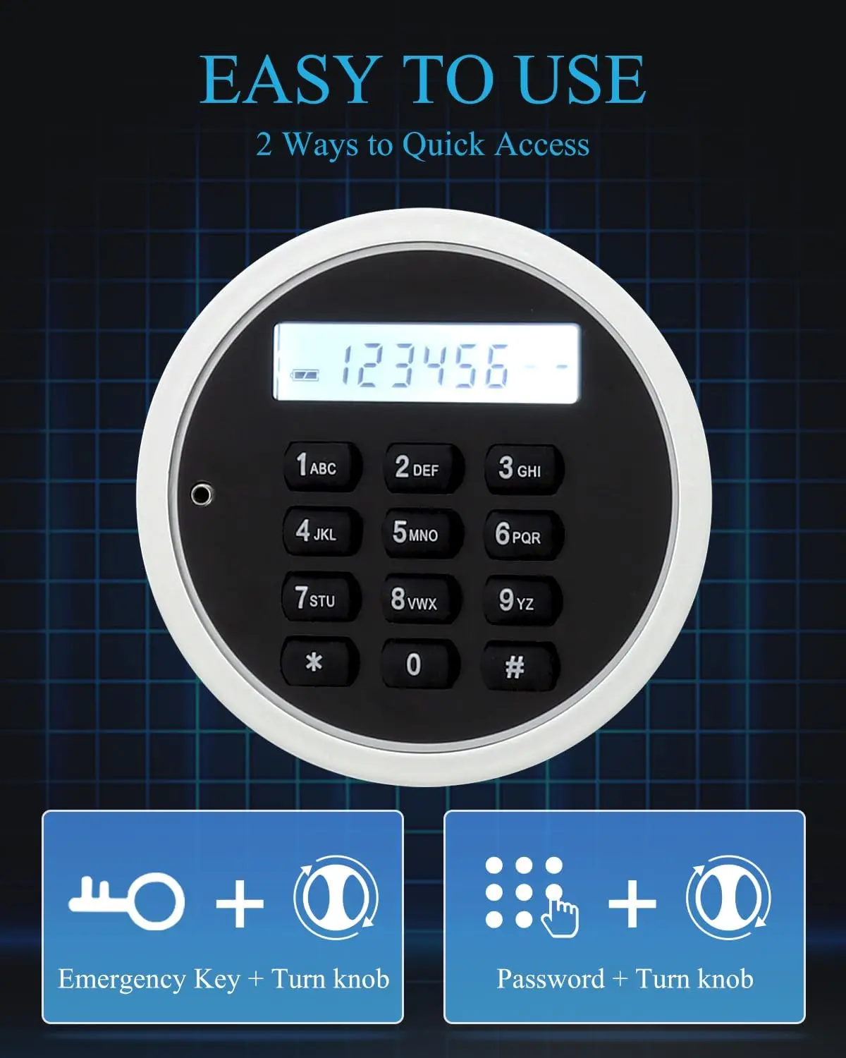 Digital Security Safe Box with LED Light, Small Safe box for Money with Removable Shelf, Lockbox Money Jewellery Important Docum