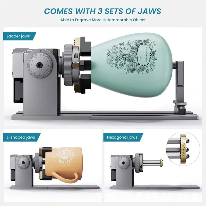 R1 Portable Multi-Mode Automatic Chuck Aluminum Alloy Adjustable Cylindrical Object Drum Rotating Device Engraving Machine