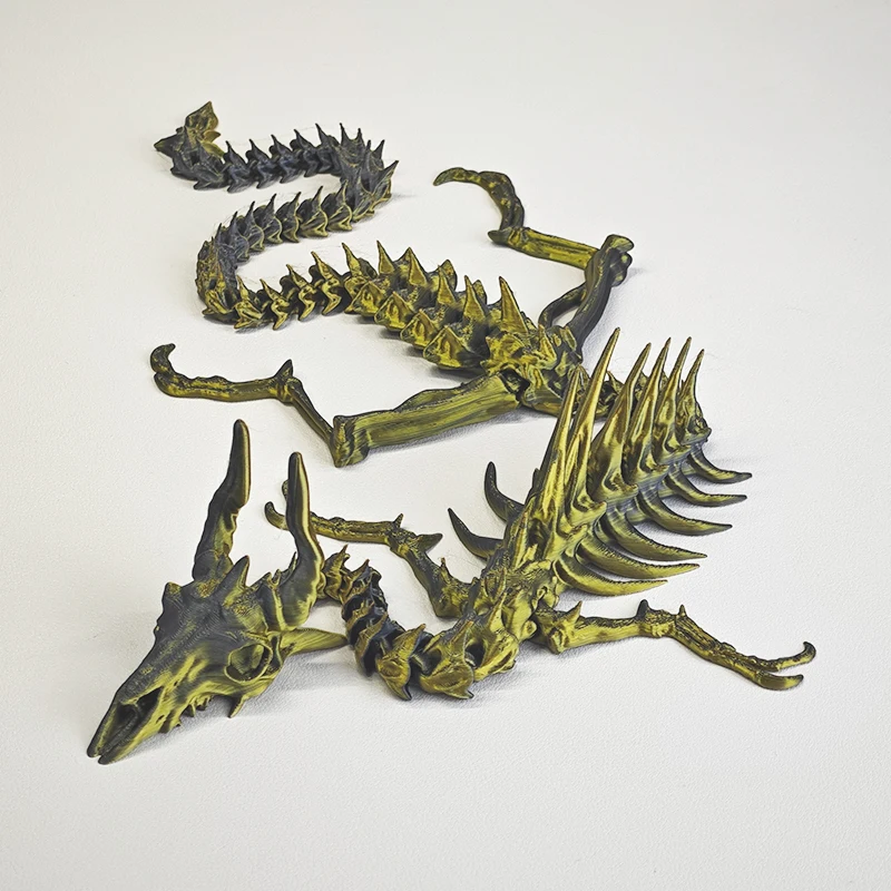Original 3d Printed Articulated Skeleton Dragon Hinged Toy For Desk Decor Aquarium Ornament Action Figure Creative Gift Model