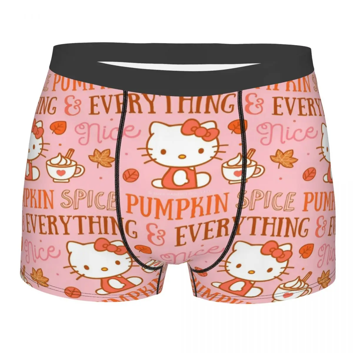 Niestandardowe Hello Kitty dynia przyprawa wszystko bokserki Merch bokserki bielizna bokserki knebel przytulna kołdra kalesony prezent mężczyzna