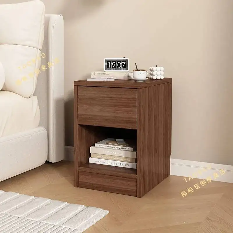 Magnetic card lock bedside table Storage locker money safe nordic Home side table house mesitas de noche bedroom furniture