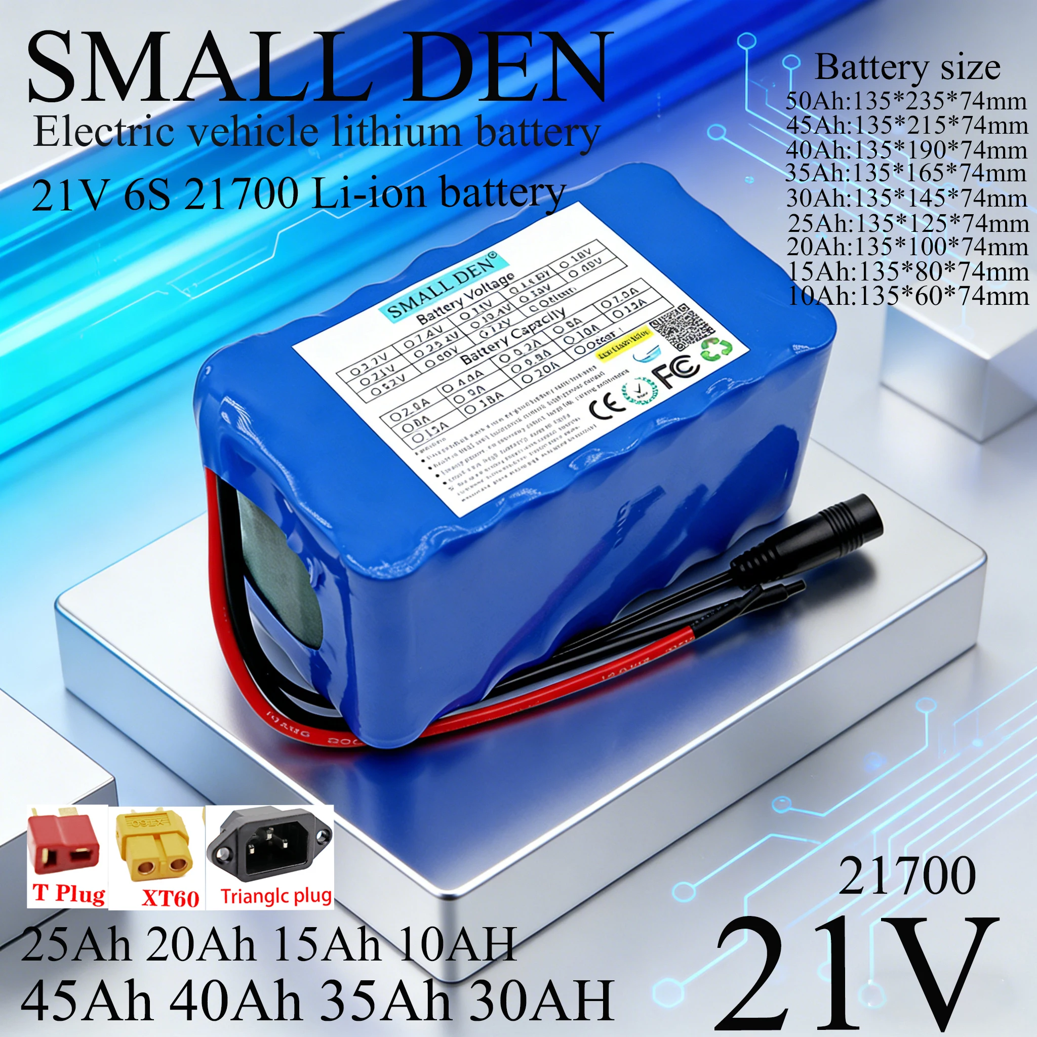

Литиевая аккумуляторная батарея 21700 21AH 50AH 45AH 40AH 35AH 30AH 25AH 20AH 15AH 10AH для мотоцикла/трицикла 850W с BMS