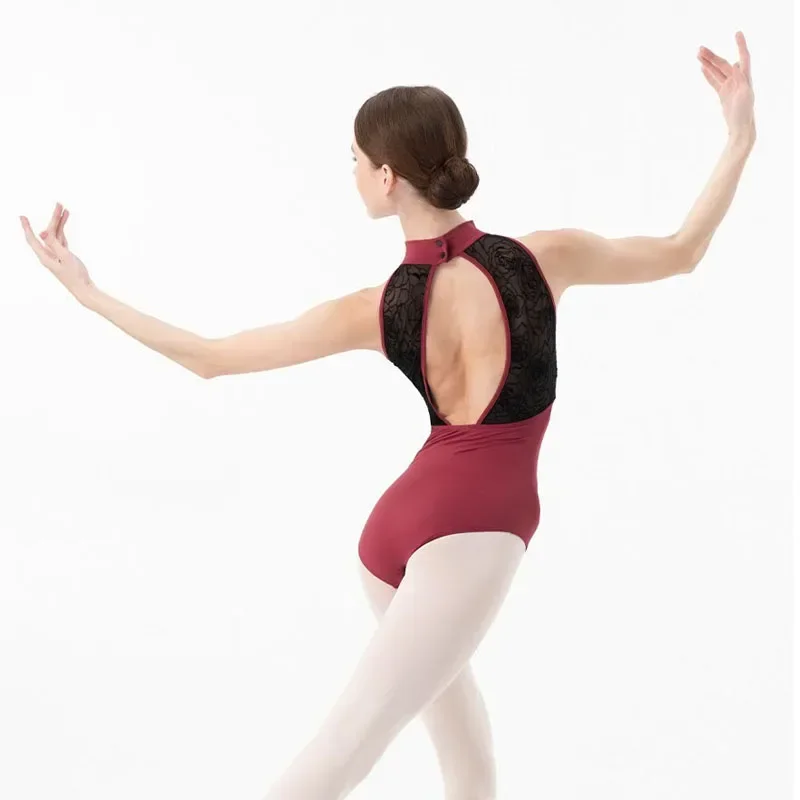 

Балетный трико с открытой спиной и лямкой на шее, женское гимнастическое боди, одежда для йоги для девочек, сценические костюмы балерины для взрослых, балетный танцевальный купальник