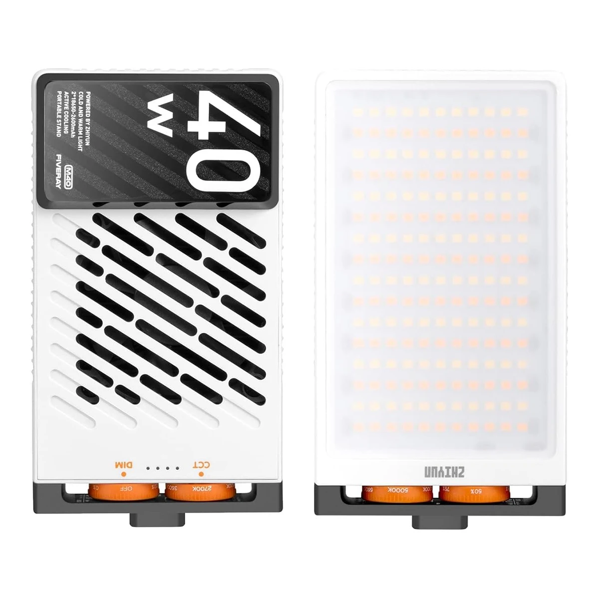 Luz de vídeo ZHIYUN FIVERAY M40, painel de luz de câmera portátil de 40 W Iluminação de fotografia DSLR, configuração de iluminação para YouTube TikTok